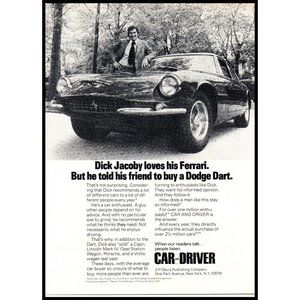 1976 Car and Driver Magazine Subscription Vintage Print Ad Ferrari Wall Art